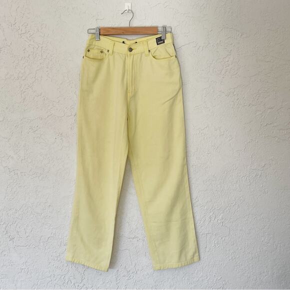 Vintage Versace Butter Yellow High Rise Jeans - Picture 1 of 8